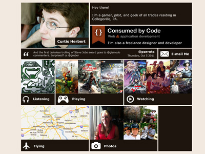 Personal homepage clean design grid personal