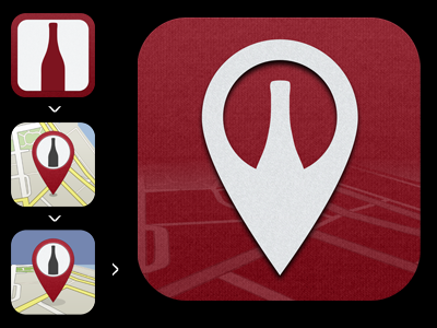 Wine icon evolution app icon ios iphone location map