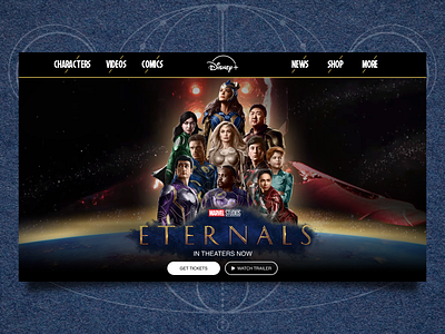 Eternals Landing Page design eternals landingpage ui ux web webdesign