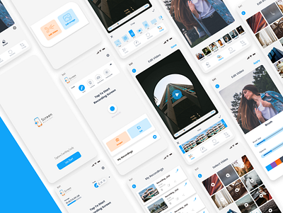 Screen Recorder App UI app design design minimal screen recorder app screen recorder app ui ui