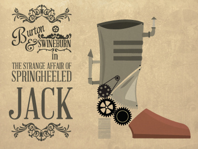 The Strange Affair of Springheeled Jack burton hodder illustration steampunk swineburn typography victorian