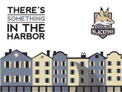 Charleston Blackfins blackfins charleston illustration logo nevis rugby shark sports