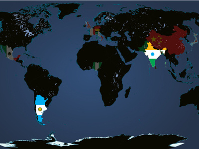 Interactive Map About American Football Around the World countries educational flags football illustration interactive map world