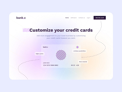 bank.c - hero section for credit cards 3d animation app branding design graphic design illustration logo motion graphics typography ui ux vector