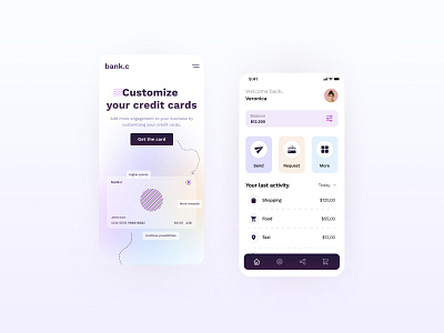 Bank.c - Mobile app for customising services 3d animation app branding design graphic design illustration logo motion graphics typography ui ux vector