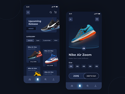 Shoes app ui ux design