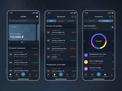 Accounting for income and expenses | iOS App Concept