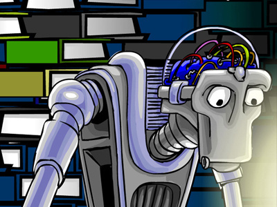 FaqBot cartoon funny robot vector