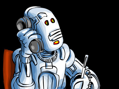 ContactBot cartoon funny robot vector
