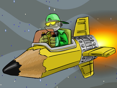 CaptainCrayon cartoon funny robot vector