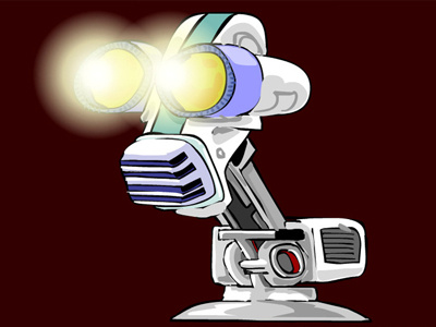 MovieBot cartoon funny robot vector
