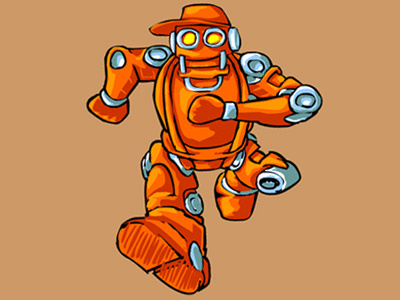MechBot 2 cartoon funny robot vector