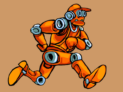 MechBot 1 cartoon funny robot vector