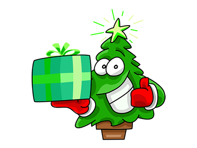 Nwell the Christmas tree 1 cartoon christmas funny sticker tree vector