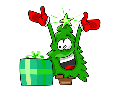 Nwell the Christmas tree 2 cartoon christmas funny sticker tree vector