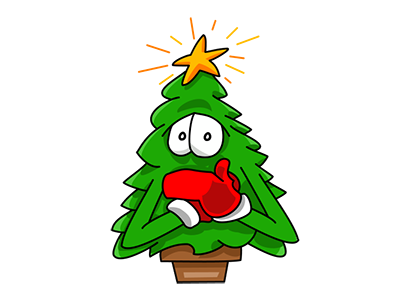 Nwell the Christmas tree 3 cartoon christmas funny sticker tree vector