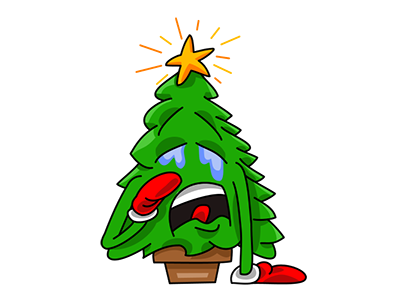 Nwell the Christmas tree 4 cartoon christmas funny sticker tree vector