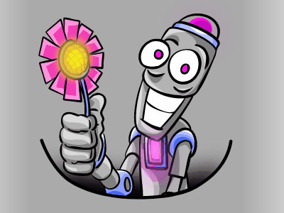 Plog 01 animated cartoon funny robot vector