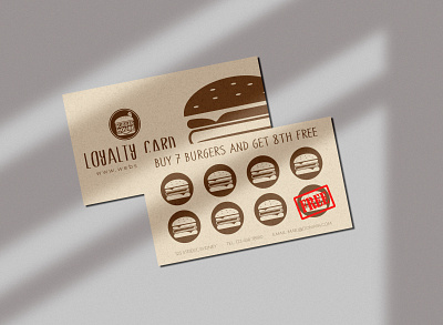 Loyalty Card burger business card card design design graphic design illustration membership card print design restaurant vip card