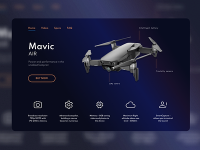 Mavic Air Concept concept mavic typography ui ux web design