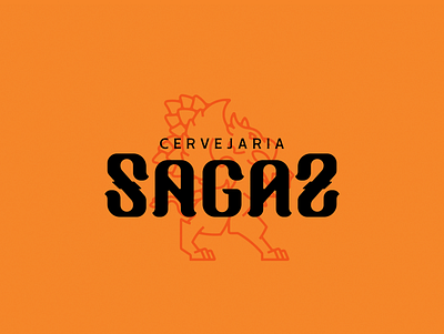 Cervejaria SAGAZ black brand branding design dz9 grifo icon logo lupulo orange vector