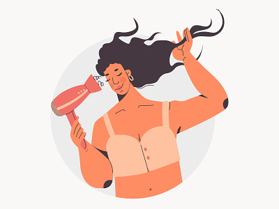Monday adobe illustrator character character creation concept creative design female flat girl graphic design hair dryer illustration vector web