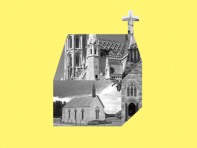Megachurch bible belt church collage community conceptual editorial design handlettering jesus lettering megachurch south carolina yellow