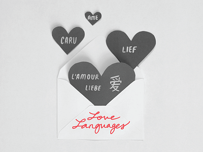 Analog Love Languages custom lettering cut paper editorial handlettering lettering love love languages