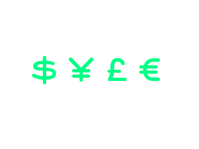 Money over everything design dollar euro font monolinear pound sterling type type design typeface typography yen