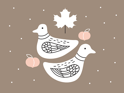 Natasha canada ducks friendship georgia illustration korea maple leaf peach wedding ducks