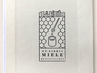 Ex Libris Miele bookplate brooklyn ex libris honey honeycomb nyc stamp