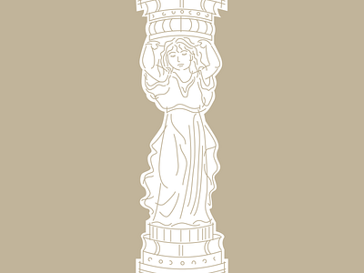 Canephora antiquity architecture canephora caryatid caryatid column column figure illustration woman