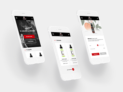 Vape Shop black e commerce mobile page red redesign shop site smoke vape