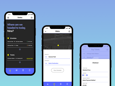 UX + UI Product Redesign of the Ventra App, 2021 app branding design typography ui ux vector