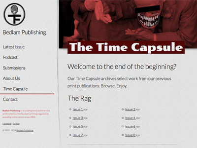 Time Capsule (archive page) css design html website