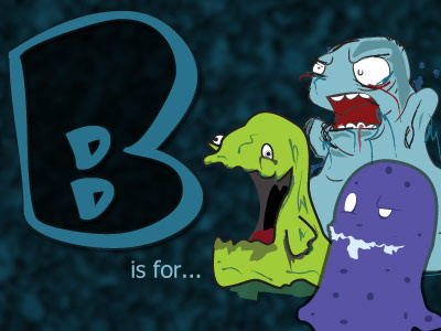 B is for Blobs alphabet illustration photoshop vector