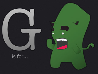G is for Green Monster Greetings? alphabet green monster illustration photoshop vector