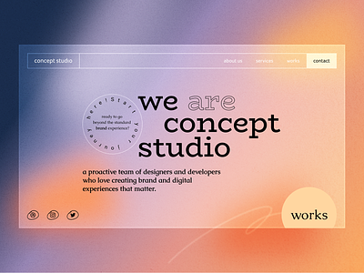 Concept Studio - Header Re-Imagine 2021 awwwards branding clean clean ui design design agency glassmorphism interface minimal portfolio svg trendy design typography ui ux web website