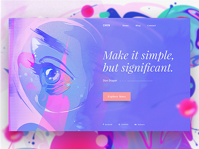 Minimal Design Concept #1 colorful. web design dribbble gradient header illustration minimal design slider ui ux