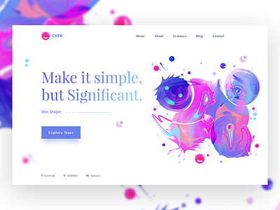 Minimal Design Concept #3 colorful. web design dribbble gradient header illustration minimal design slider ui ux