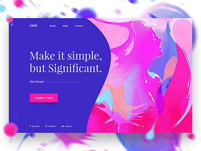 Minimal Design Concept #2 colorful. web design dribbble gradient header illustration minimal design slider ui ux