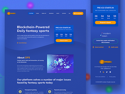 Blockchain | Daily fantasy sports bitcoin chart crypto design ico interface landing mining site ui ux web