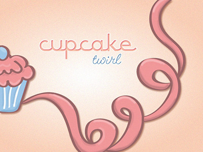 Cupcake twirl cupcake pastel ribbon smooth twirl typography