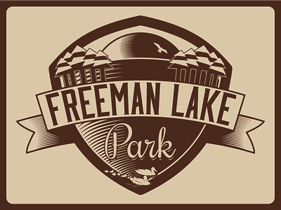 Freeman Lake Park Logo Concept badge banner lake logo logos nature outdoors park trees water