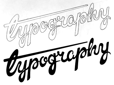 Typography Lettering calligraphy cursive draw hand lettering pencil script sketch type vector