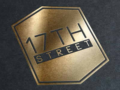 17th STREET LOGO branding design gold graphic illustration logo mock stamp