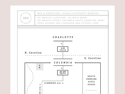 Map to Merriment design graphic design invitation invite map minimal typography wedding