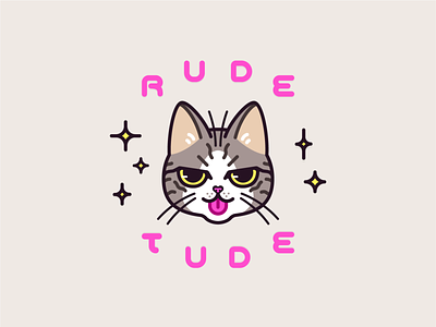 RUDE TUDE cute logo mascot rude vector