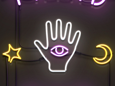 psychic neon sign fortune telling neon sign occult photoshop psychic