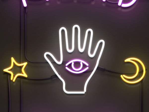psychic neon sign by Amy Liu on Dribbble